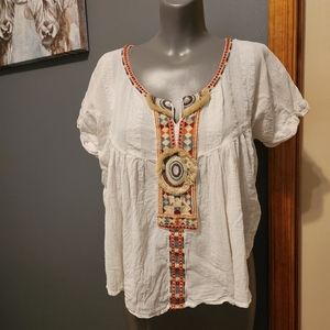 Bohemian oversized Beach blouse by Free People  for Anthropologie xs, runs big